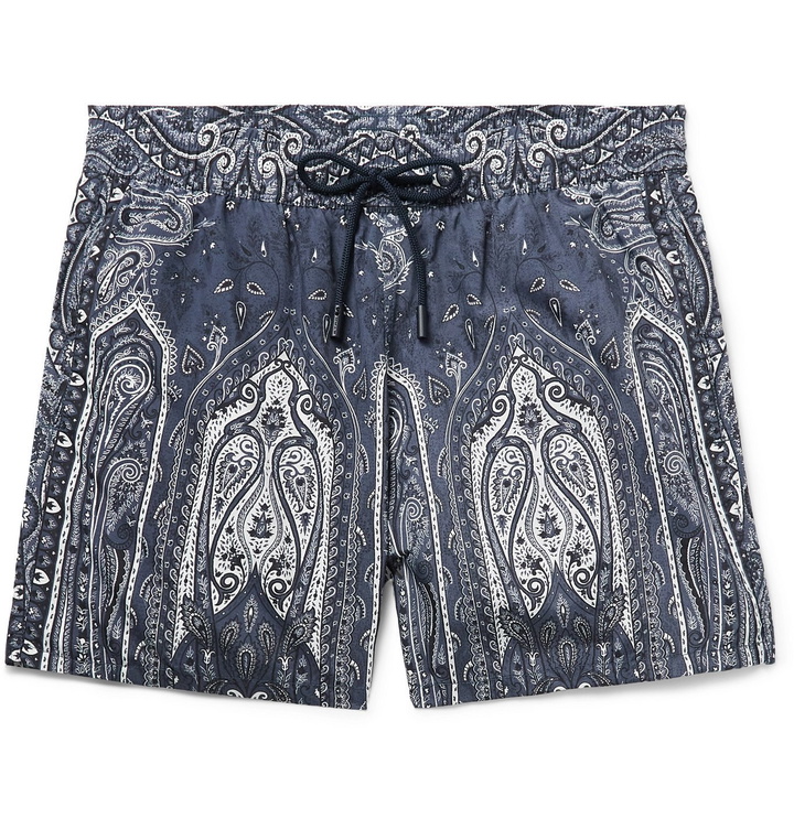 Photo: ETRO - Mid-Length Paisley-Print Swim Shorts - Blue