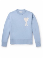AMI PARIS - Logo-Intarsia Virgin Wool Sweater - Blue