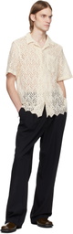 CMMN SWDN Beige Ture Cotton Lace Shirt