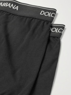 DOLCE & GABBANA - Two-Pack Stretch-Cotton Boxer Briefs - Black - 3