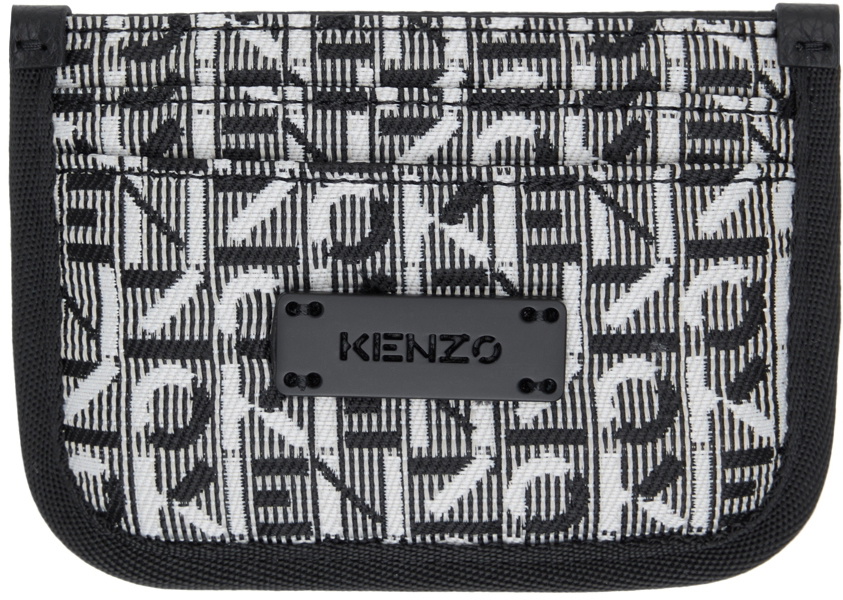 Kenzo Courier Small Monogram Jacquard Wallet in Misty Grey, Men's
