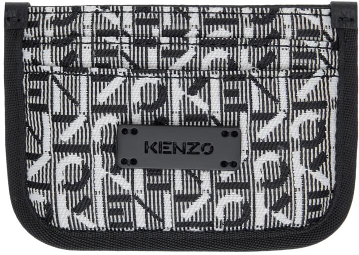 Photo: Kenzo White & Black Jacquard Monogram Courier Card Holder