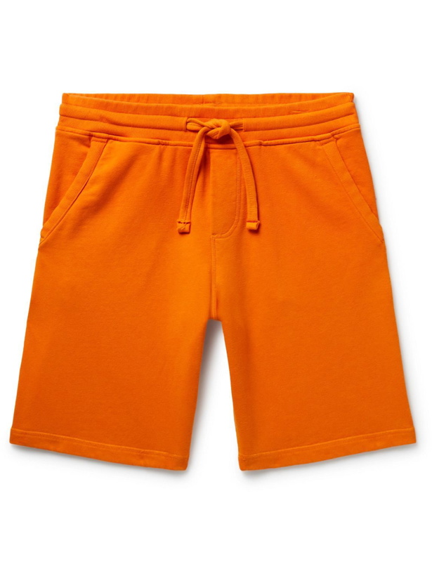 Photo: Orlebar Brown - Frederick Straight-Leg Cotton and Linen-Blend Jersey Shorts - Orange