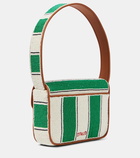 Staud Tommy striped beaded shoulder bag