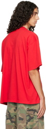 VETEMENTS Red 'Explicit Language' Boxy T-shirt