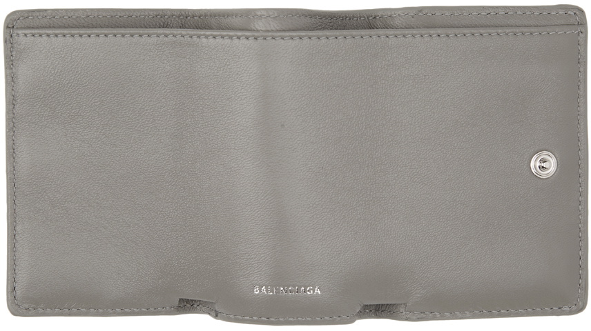 Balenciaga Grey Croc Mini Papier Wallet Balenciaga