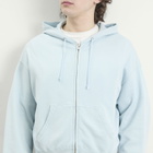 Auralee Men's High Twist Zip Hoodie in Pale Blue