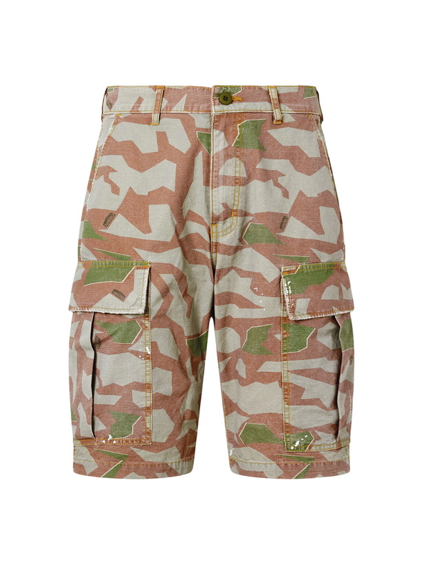 Photo: Cherry Los Angeles - Wide-Leg Camouflage-Print Shorts - Brown