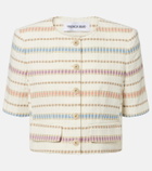 Veronica Beard Orville striped cropped cotton-blend jacket