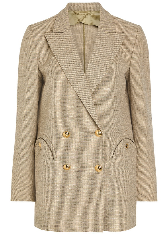 Photo: Blaze Milano Marisa Double-breasted Cotton-blend Blazer Beige
