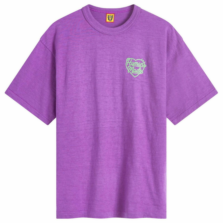 Photo: Human Made Men's Coloured Small Heart T-Shirt in Purple