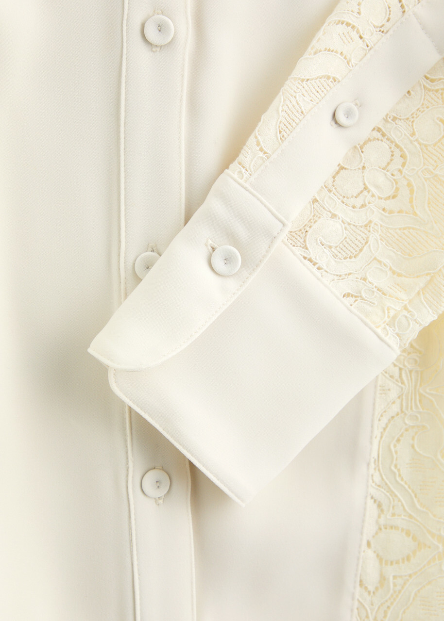 Veronica Beard Naya Lace Blouse Cream