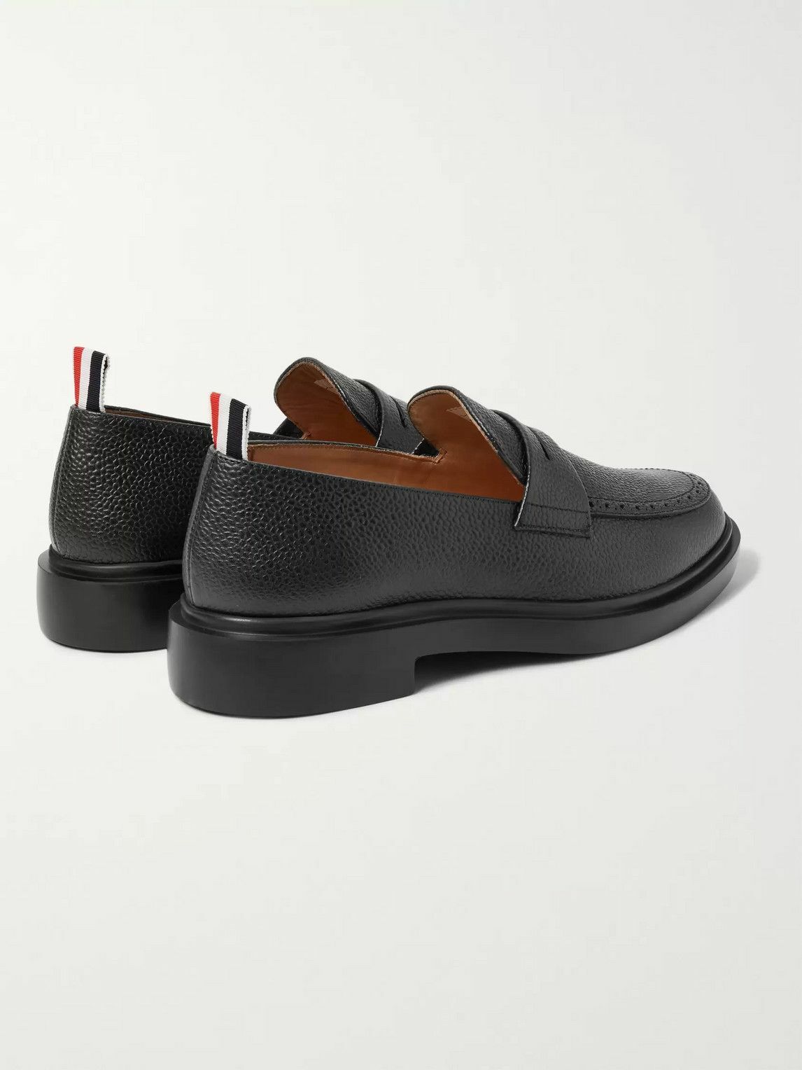 Thom Browne - Pebble-Grain Leather Penny Loafers - Black