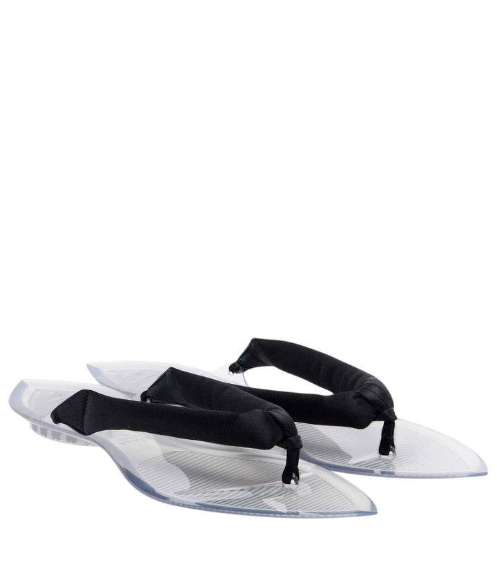 Photo: Alaïa Invisible satin thong sandals