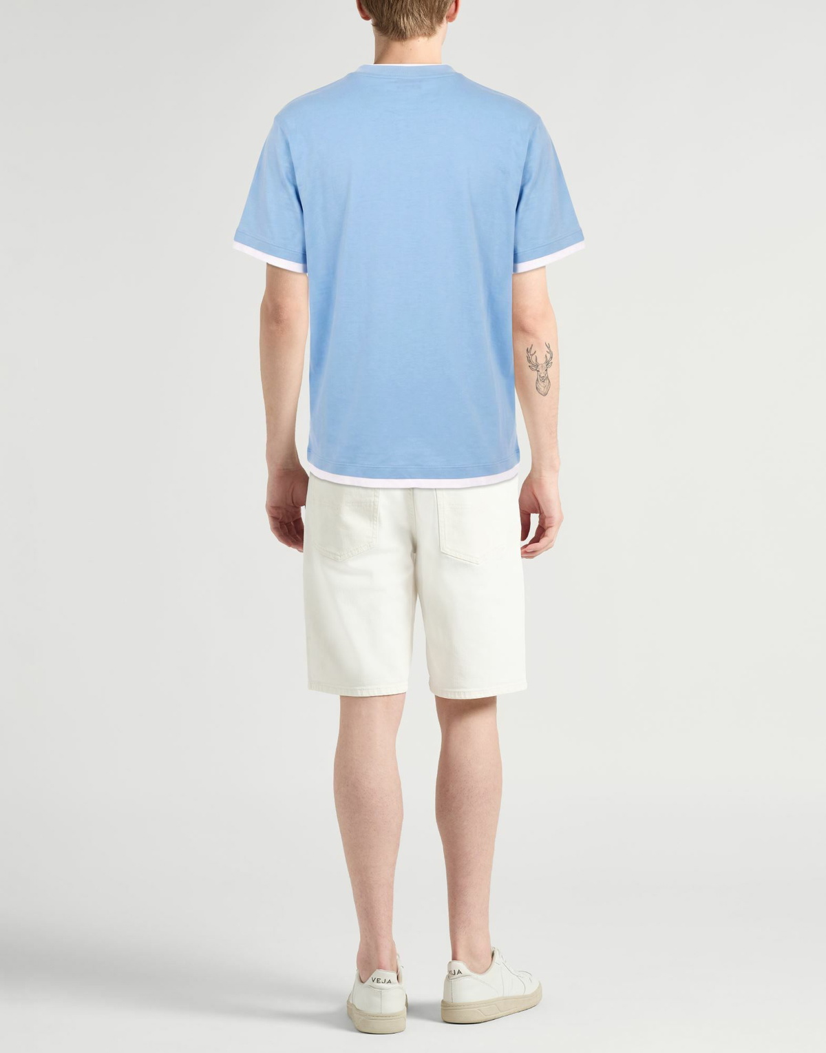 Brioni Mens T-shirt Sky in Blue