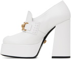Versace White Medusa Platform Heels