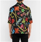 Versace - Camp-Collar Printed Silk-Twill Shirt - Black