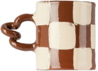 Harlie Brown Studio Brown & White Checkered Wiggle Mug