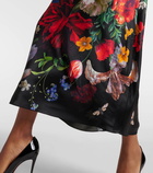 Camilla Floral silk satin midi dress