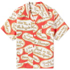 Bode Men's Rodeo Slogan Shirt in Red Multi