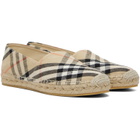 Burberry Beige Check Mews Espadrilles​
