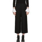 Kuho Black Cropped Wide-Leg Trousers
