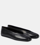 The Row Eva leather ballet flats