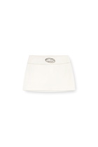 Diesel Leather mini skirt with metal logo - Skirts Womens in White