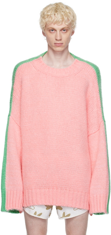 Photo: JW Anderson Pink & Green Colorblock Sweater