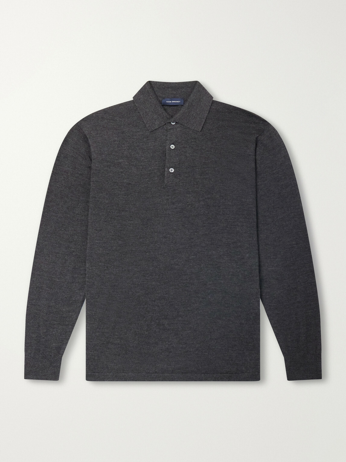 Thom Sweeney - Cashmere and Silk-Blend Polo Sweater - Gray
