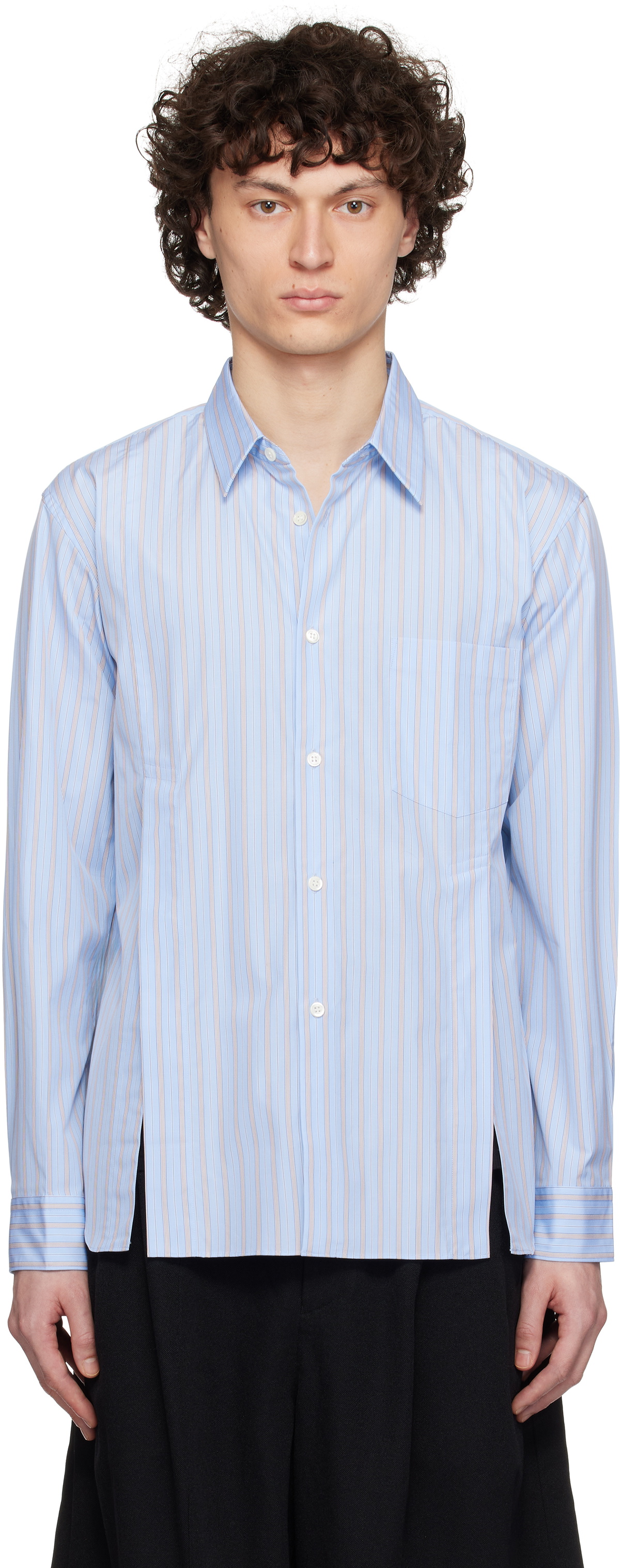 comme des garçons homme stripe shirt Comme Des Garcons Homme Plus Green Check Pinstripe Shirt