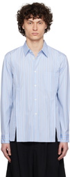 Comme des Garçons Homme Deux Blue Cotton Broad Stripe Shirt