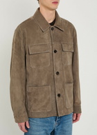 Frame Chore Suede Overshirt Taupe