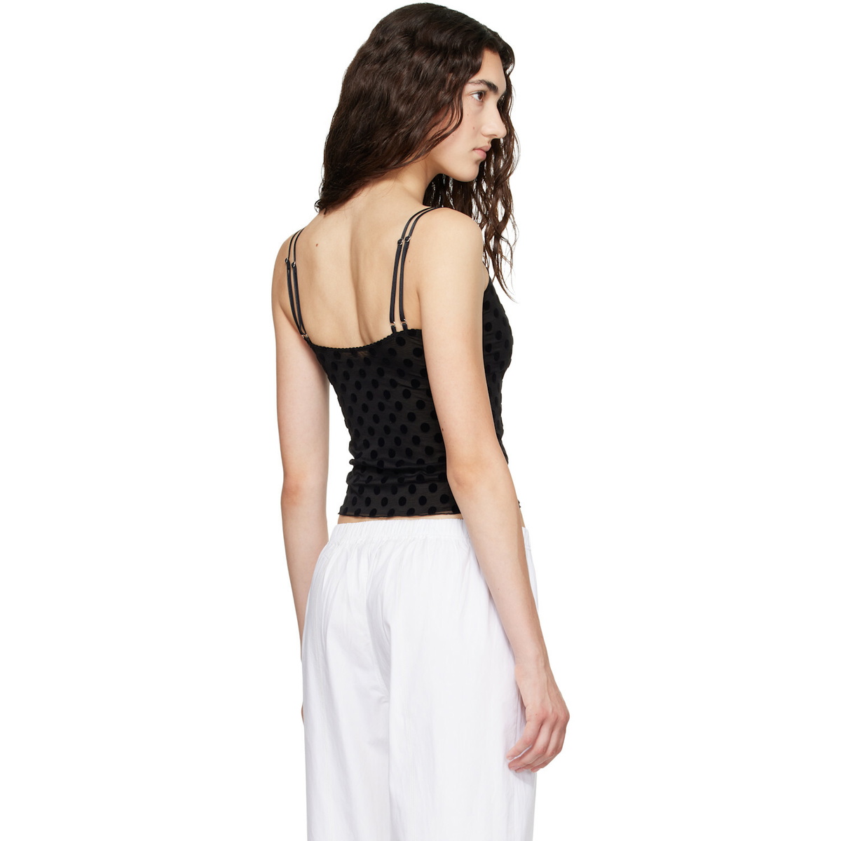 Fruity Booty Black Polka Flock Tank Top