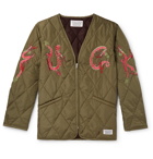 Wacko Maria - Embroidered Quilted Shell Jacket - Green