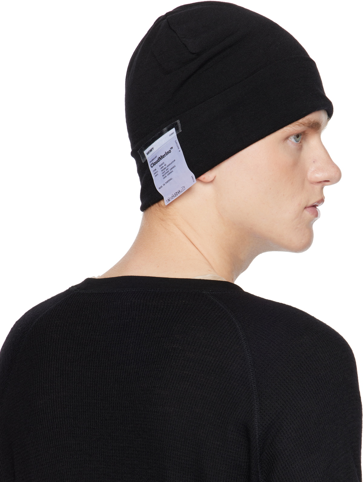 SATISFY CloudMerino™ ニット帽 黒 Satisfy Black Cloudmerino Beanie Satisfy