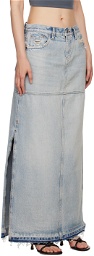 Re/Done Blue Split Maxi Skirt