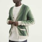 Beams Plus Men's Multi Stripe Cardigan in Green