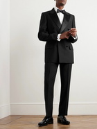 TOM FORD - Double-Breasted Satin-Trimmed Wool and Silk-Blend Tuxedo Jacket - Black