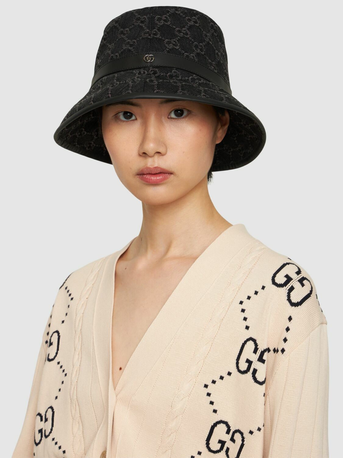 GUCCI☆Denim Gg Fedora Hat Gucci Blue Eco-Washed Denim Wide Brim Hat - Runway Catalog