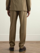 Loro Piana - Tapered Pleated Wool-Twill Suit Trousers - Neutrals