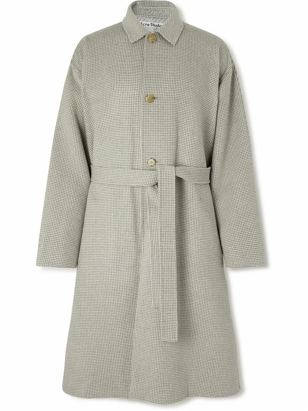 Photo: Acne Studios - Belted Houndstooth Wool Coat - Gray