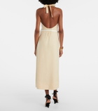 Posse Pamela halterneck linen midi dress