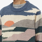 NN07 Men's Jason Intarsia Landscape Crew Knit in Multi