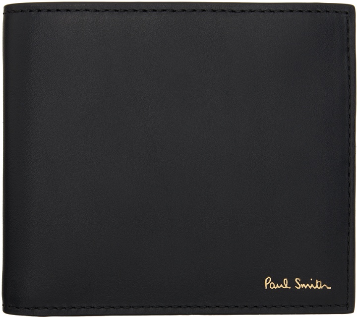 Photo: Paul Smith Black Leather 'Signature Stripe' Interior Billfold Wallet