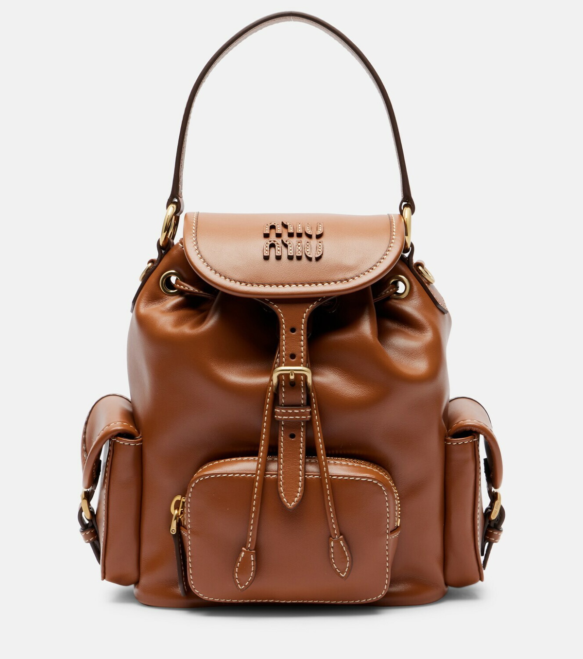 Miu Miu Logo leather backpack