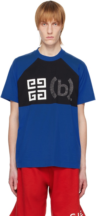 Photo: Givenchy Blue Printed T-Shirt