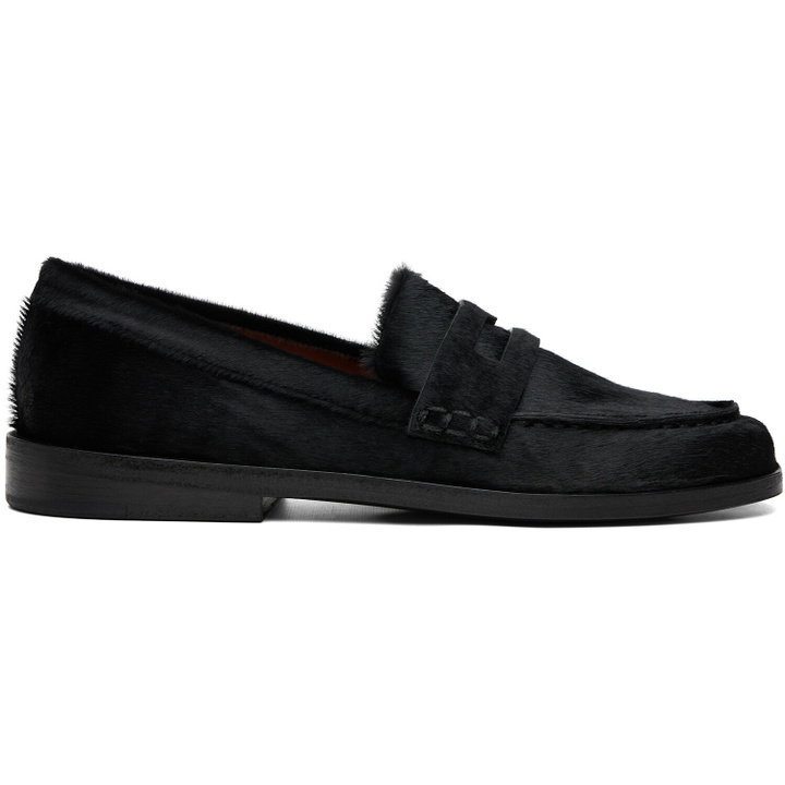 Photo: Marsèll Black Mocasso Short Hair Leather Loafers