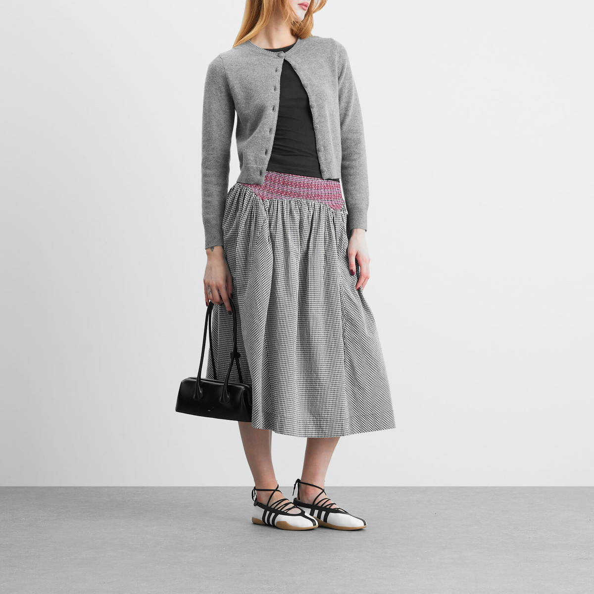 Damson Madder Women's Layla Godet Midi Skirt in Black