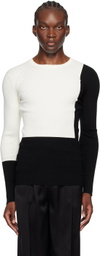 Peter Do White & Black Color Block Sweater